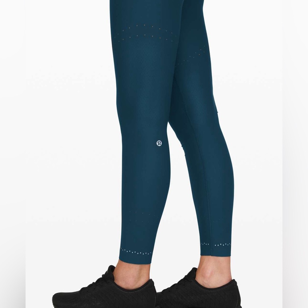 Lululemon Zoned In Tight 27” Leggings Night Diver Teal Blue size 4